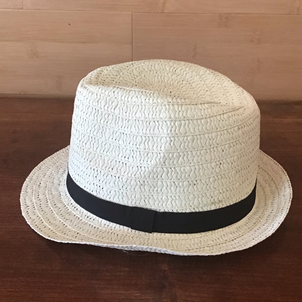 Classic Cream Fedora Hat with Black Band